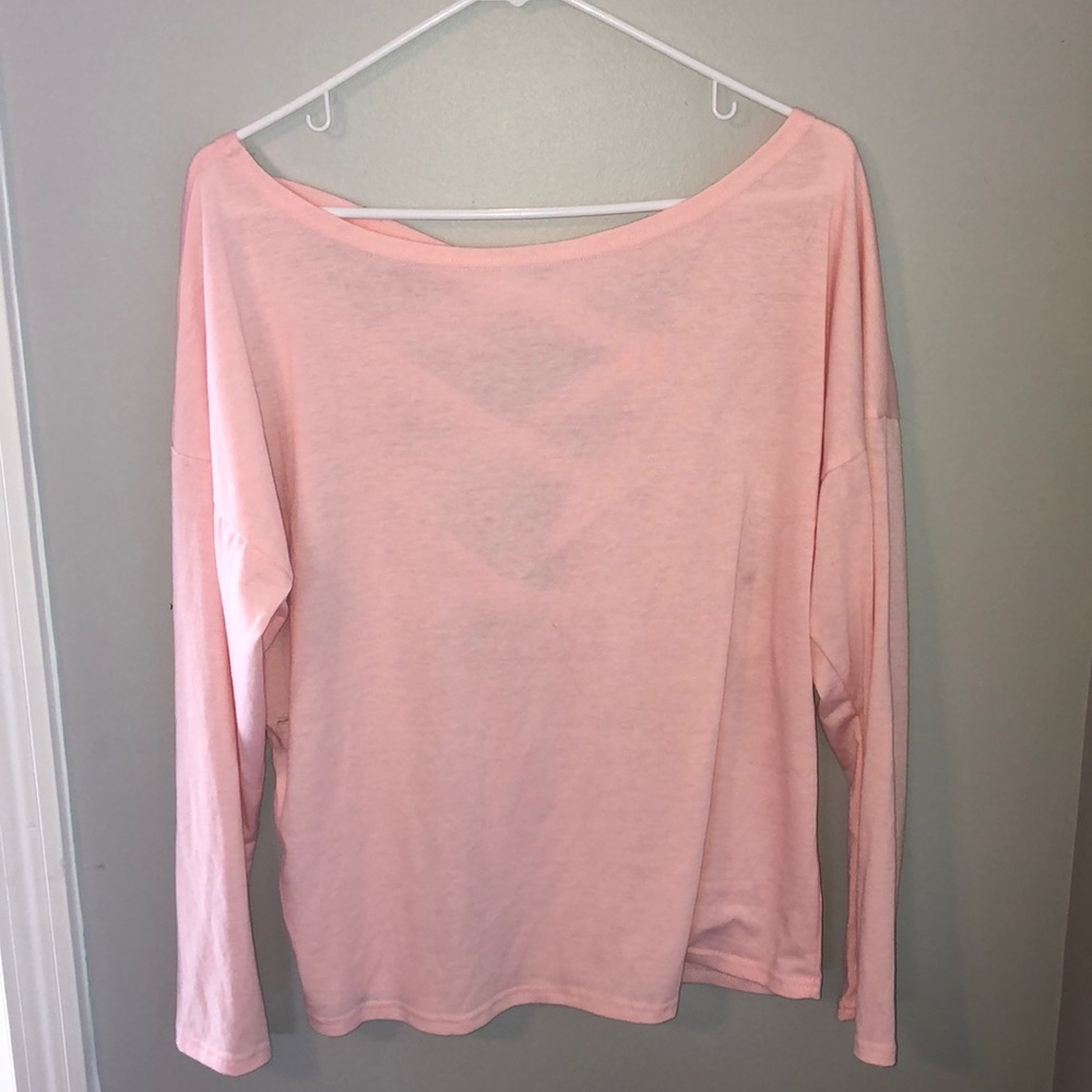 Baby pink corset back blouse